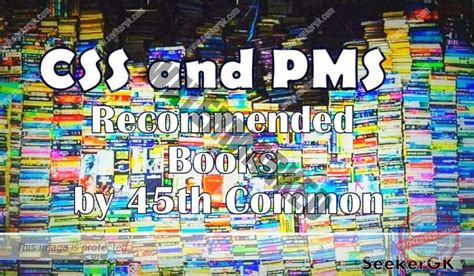 CSS and PMS Recommended Books by 45th Common …