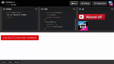CSS ile yukarı ok CodePen.