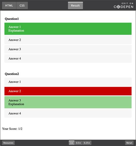 CSSOnly Multiple Choice Quiz Bram.us