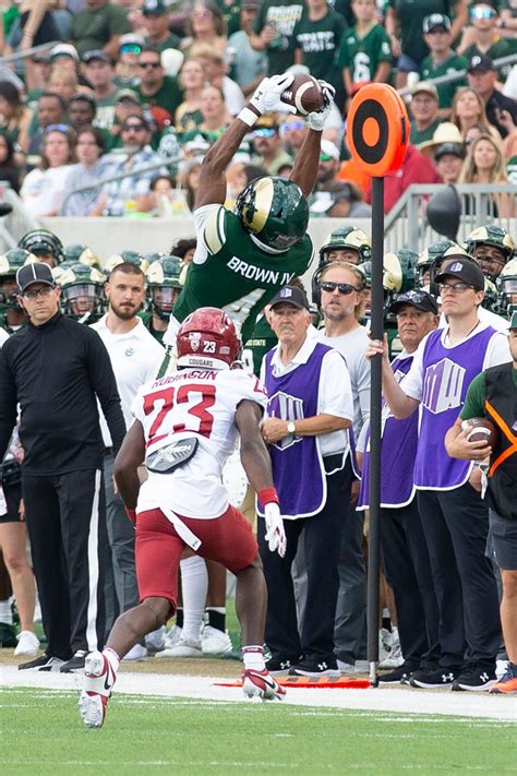 CSU receiver Louis Brown IV answering coaches’ challenge
