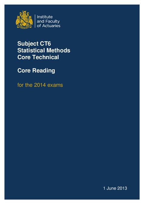 CT6-Statistical Methods-Revision notes-Part 8a
