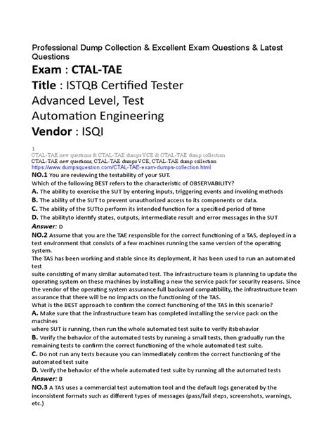 CTAL-TAE PDF Testsoftware
