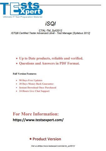 CTAL-TM_Syll2012 Certification Exam Infor