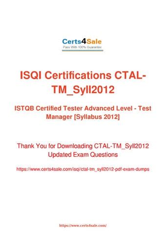 CTAL-TM_Syll2012 Prüfungsübungen
