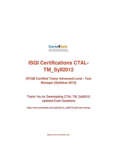 CTAL-TM_Syll2012 Zertifizierungsantworten