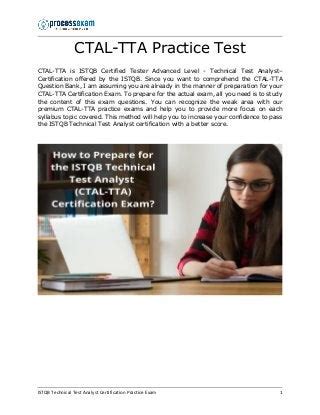 CTAL-TTA Musterprüfungsfragen