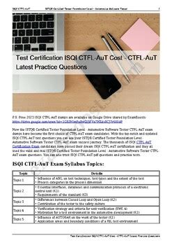 CTFL-AuT Examsfragen