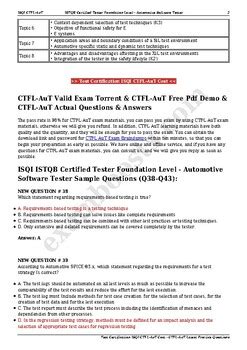 CTFL-AuT Originale Fragen