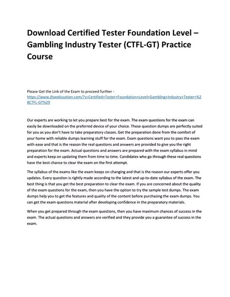CTFL-GT Zertifikatsfragen