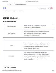 CTI 120 MIDTERM EXAM Flashcards Quizlet