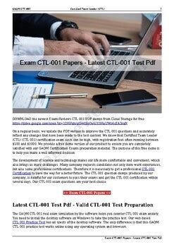 CTL-001 Online Tests