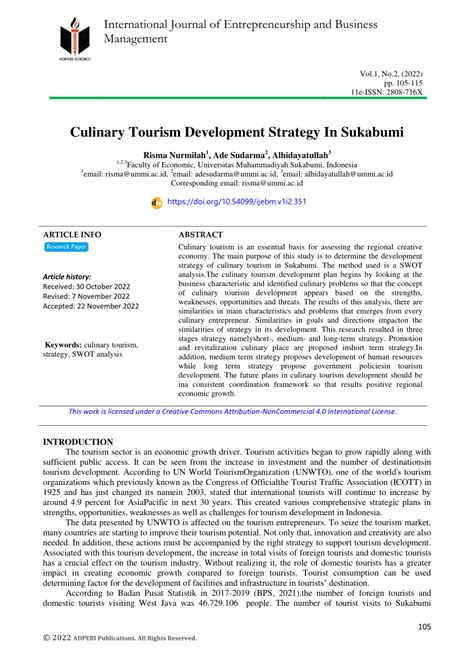 CULINARY TOURISM DEVELOPMENT STRATEGY TO INCREASE TOURISM ... - wintechmobiles.com