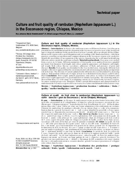 Culture and fruit quality of rambutan (Nephelium lappaceum L.) in the ... - raincitystudios.com