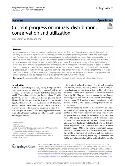 Current progress on murals: distribution, conservation and ... - Nature - muktibox.com