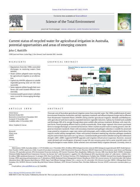 Current status of recycled water for agricultural irrigation in ... - raincitystudios.com
