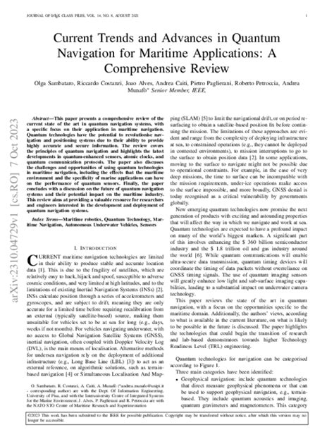 Current Trends and Advances in Quantum Navigation for Maritime ... - wintechmobiles.com