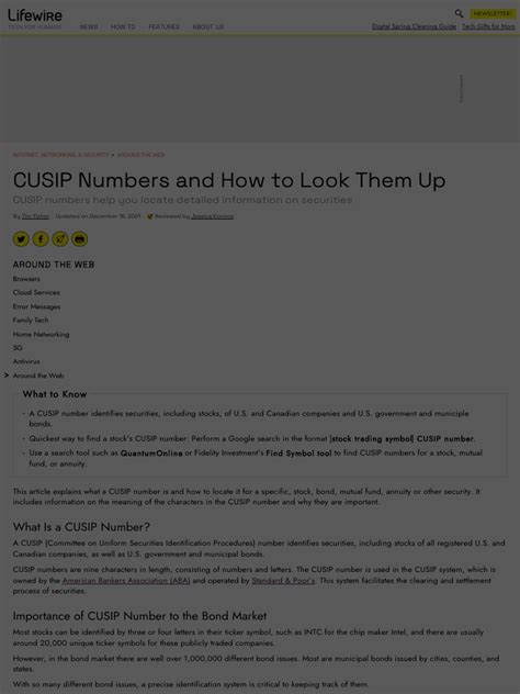 CUSIP Numbers and How to Look Them Up
