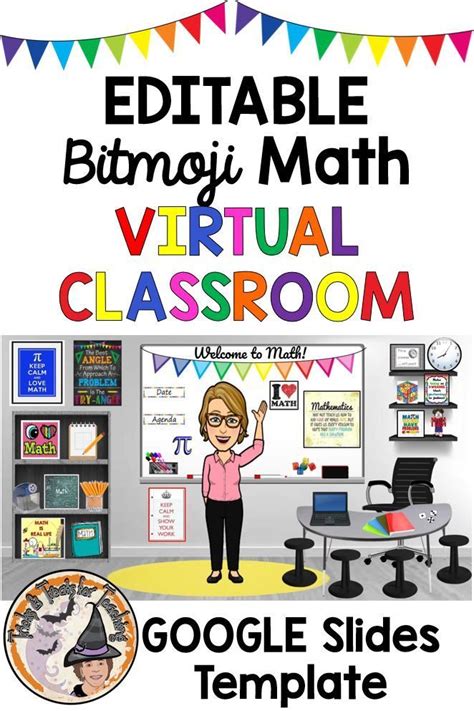 CUTE! Editable Bitmoji Math Virtual Classroom Google Slides Template