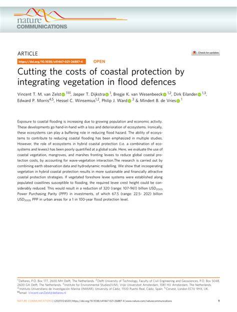 Cutting the costs of coastal protection by integrating vegetation in ... - raincitystudios.com