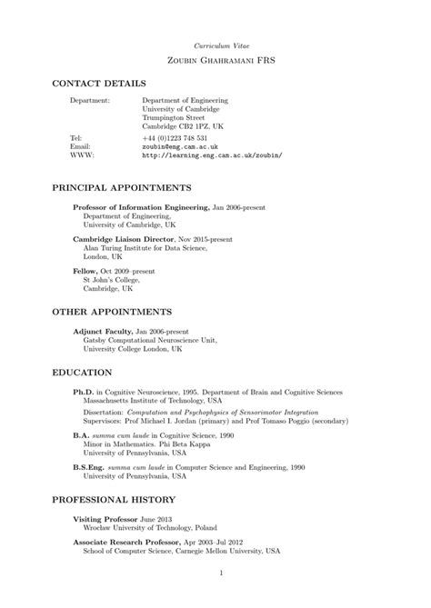 CV Cambridge Machine Learning Group