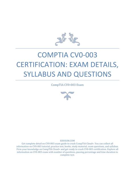 CV0-003 Prüfungsinformationen