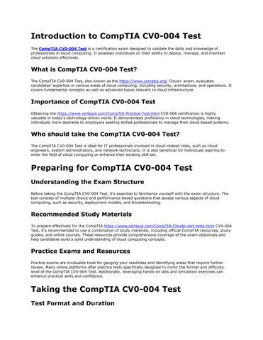 CV0-004 Online Tests