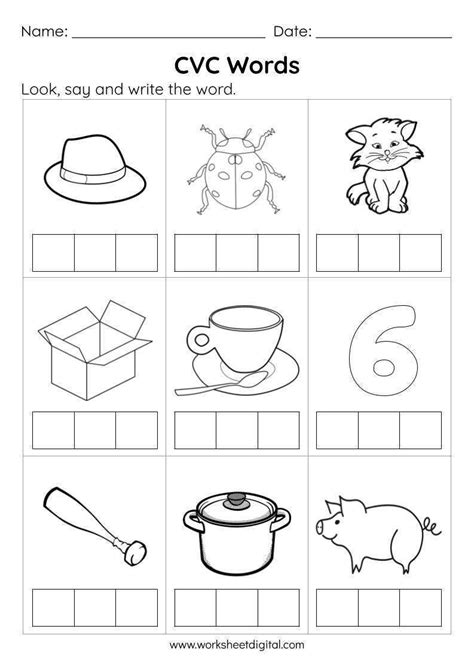 CVC Words Worksheet Digital