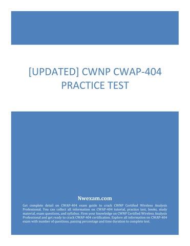 CWAP-404 PDF Testsoftware