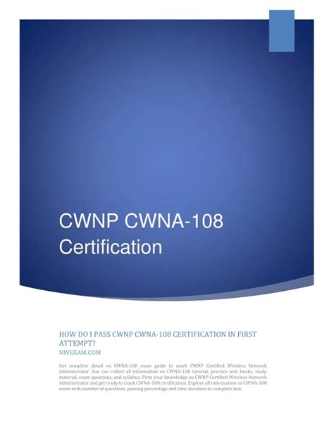 CWNA-108 Zertifizierung