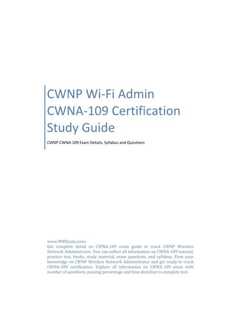 CWNA-109 Tests
