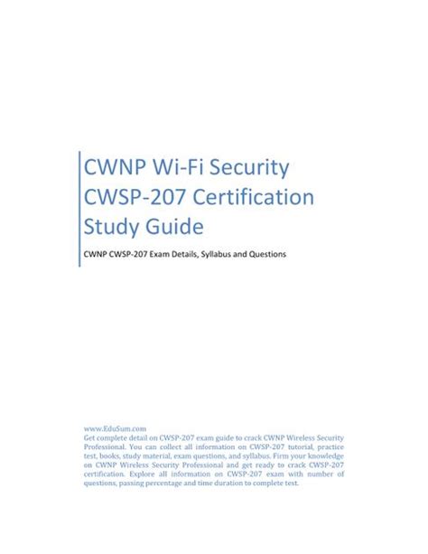 CWSP-207 PDF Testsoftware