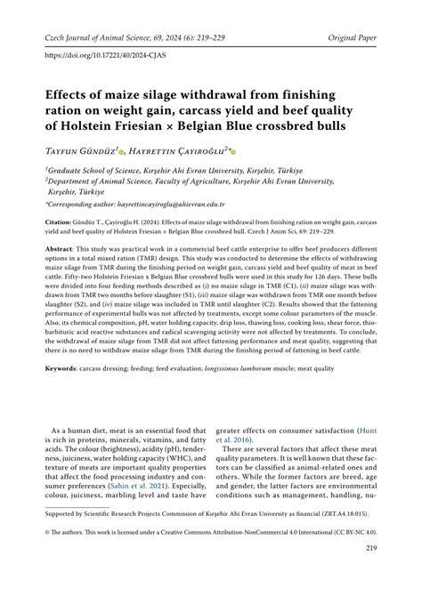 Czech Journal of Animal Science: Effects of maize silage withdrawal ... - raincitystudios.com