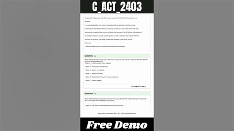 C_ACT_2403 Übungsmaterialien