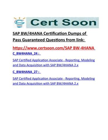 C_BW4HANA_27 Zertifikatsfragen