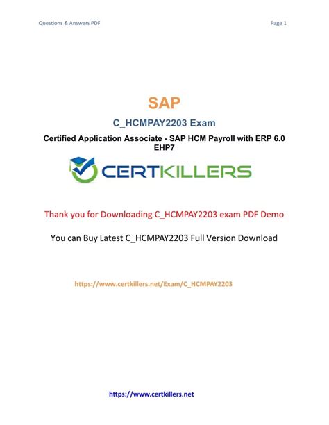 C_HCMPAY2203 Zertifizierung