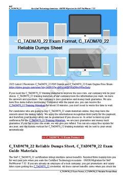 C_TADM70_21 Reliable Dumps Free