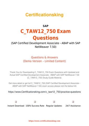 C_TAW12_750 Prüfungsinformationen