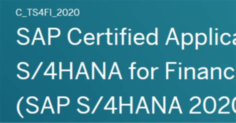 C_TS4FI_2020 Zertifikatsdemo