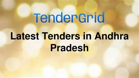 Ca Firms tenders in Andhra Pradesh - tenderdetail.com