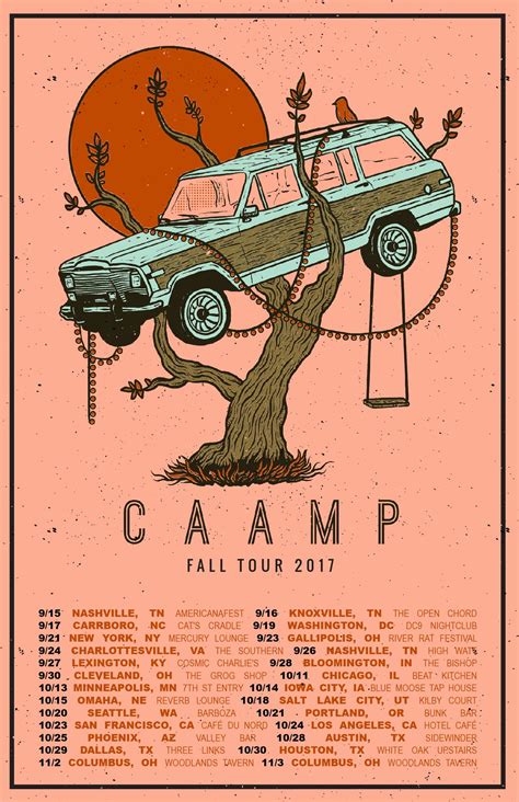 Caamp tour. tour dates. For 2024 shows, join the ticket waitlist for available shows. If additional tickets are released, email notifications will be sent to those who sign up. Fiserv Forum. Wednesday, March 20, 2024. Milwaukee, WI. 