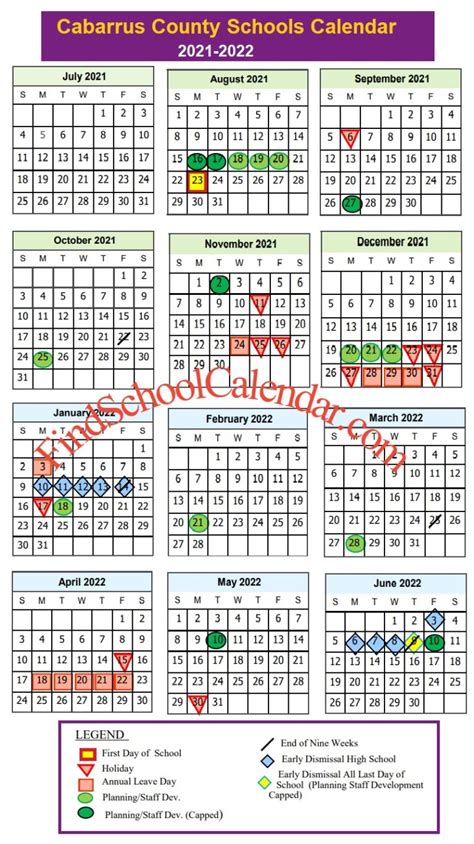 Cabarrus County Schools Calendar
