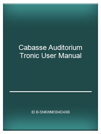 Cabasse auditorium tronic user manual huashengjp. - Texes school counselor 152 preparation manual.