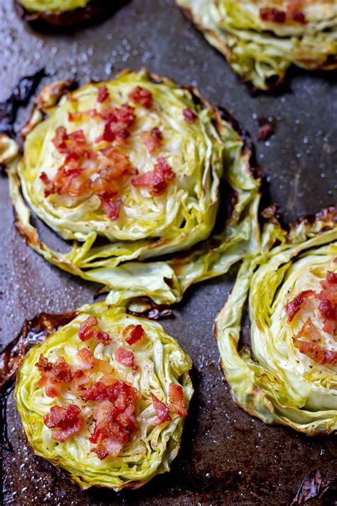 Cabbage Steaks with Bacon & Garlic Creme Fraiche