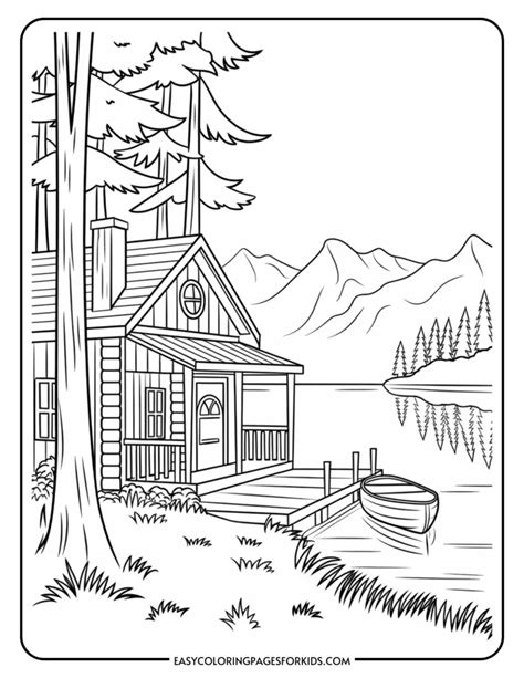 Cabin Coloring Shee