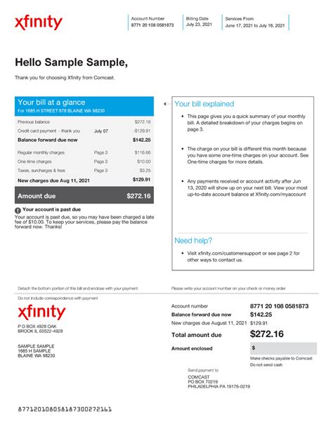 Cable Bill Template