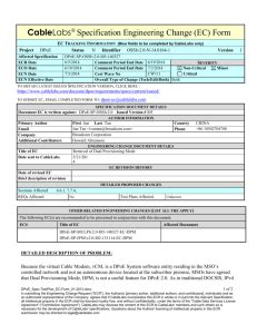 CableLabs Engineering Change Request