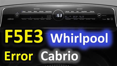Cabrio washer code f5 e3. Whirlpool Range / Stove / Oven Fault Codes: Failure Code: Fault Code Description: Solution: 4 Digit Failure Codes (for 2 digit codes see below) F1 - E0: EEPROM communication error: 1. Disconnect power for at least 30 seconds. 2. Re-apply power and observe for at least one minute. 3. If code re-appears, replace control board (also called … 