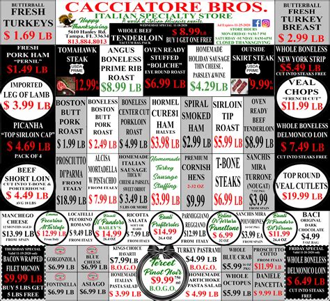 Cacciatore bros. Cacciatore & Sons. 3614 N Armenia Ave - Tampa. Italian. • Café. 83/100. Give a rating. Browse the menu. Reviews Call Timetable Make a reservation Order online Add photo Share Map Ratings. 