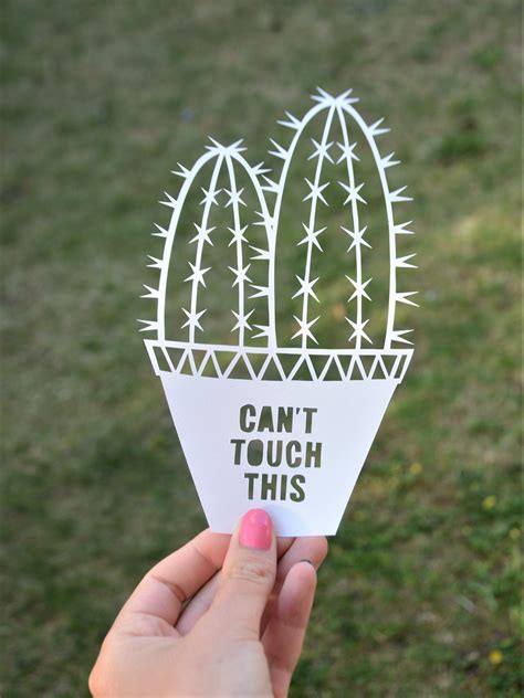 Cactus Papercut Free Template And Tutorial Peach Papercuts
