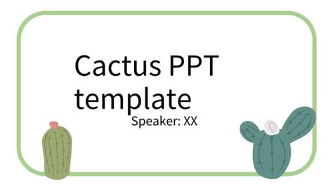 Cactus google slides theme.  More animated ppt about Cactus free Download fo...